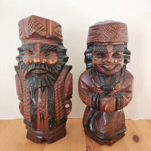 Vintage Ainu Nipopo Japanese Folk Art Wood Carvings